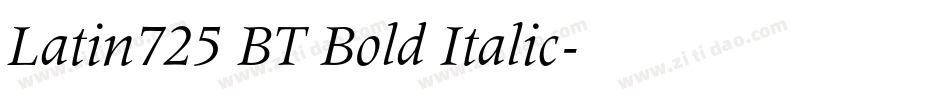 Latin725 BT Bold Italic字体转换